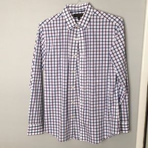 Purple and blue check dress shirt